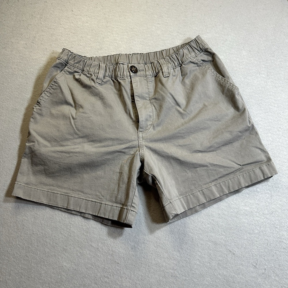 Chubbies Mens Medium 5.5" Stretch Chino Shorts Khaki Gray Elastic Waist Casual